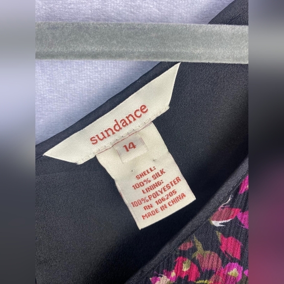 Sundance Women’s 15 100% Silk Floral Ruffle Flutter Sleeve Midi Dress Lined - Picture 3 of 5